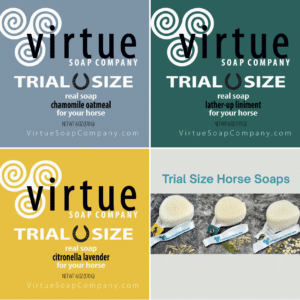 Virtue Soap Company Horse Soaps trial size bars with natural scents for horses