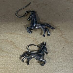 Metal Rearing Horse Earrings