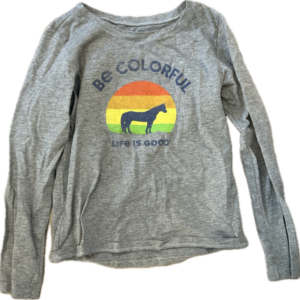 Life is Good Horse Long Sleeved T-Shirt, Girls M (1039-86)
