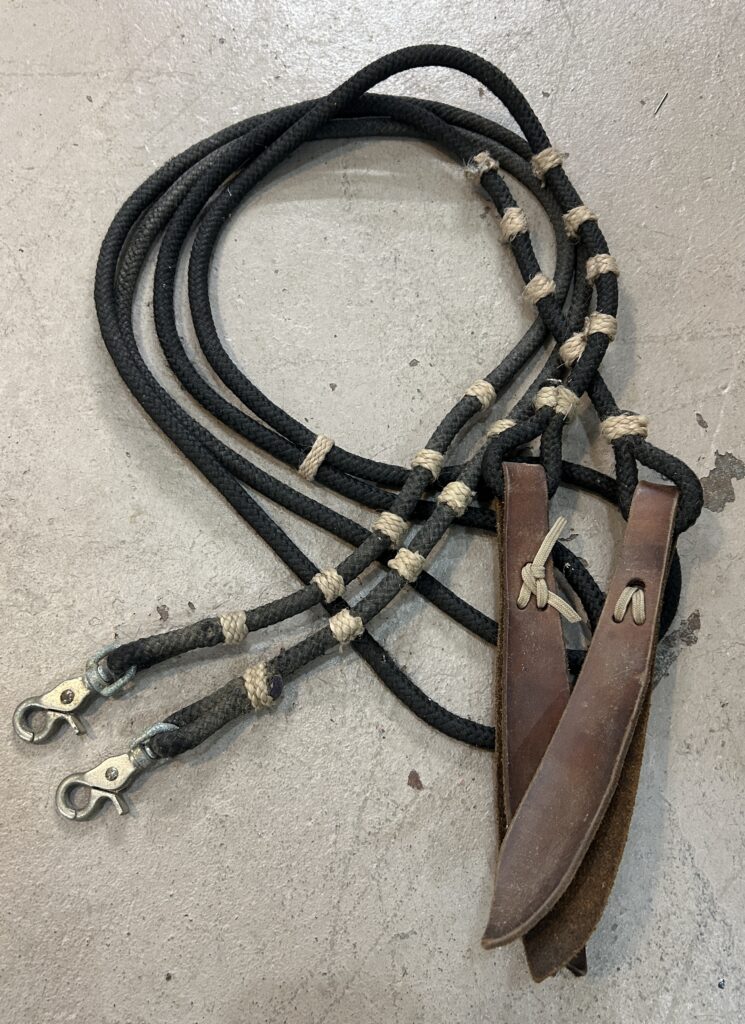 Braided Riata Rope Poly Rope Riata Split Reins, 7ft 1318-108roperiatareins25B