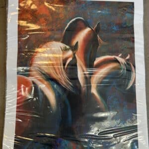 Kimry Jelen Three Horses Colorful Print