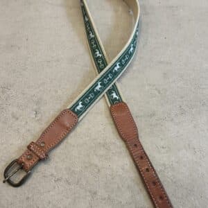 Green Horse and Snaffle Bit Ribbon Belt, 36"