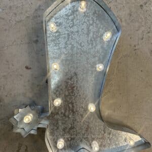 Metal Light Up Western Boot Decoration
