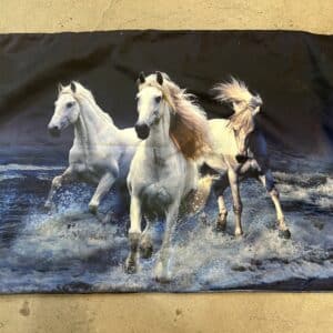 Three White Horses Pillow Case