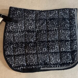 Buckwild Black With Silver Trim And Horse Shoes English All Purpose Pad