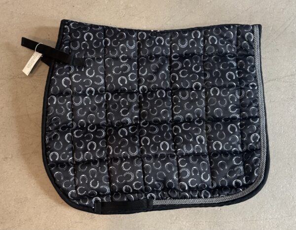 Buckwild Black With Silver Trim And Horse Shoes English All Purpose Pad