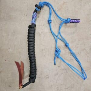 blue rope halter with lead