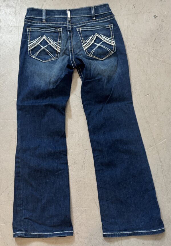 R.E.A.L. Mid Rise Stretch Whipstitch Boot Cut Jean Short, 30"