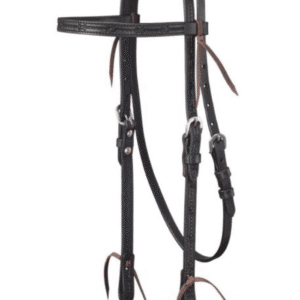 Royal King Barbed Wire Tooled Browband Headstall