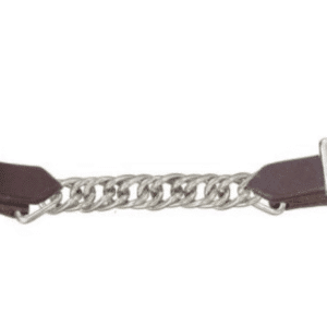 Tough1 Harness Leather Curb Strap with Flat Chain