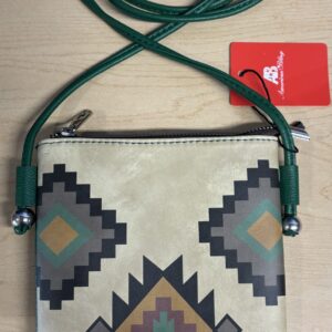 American Bling Green Aztec Cross Body Bag