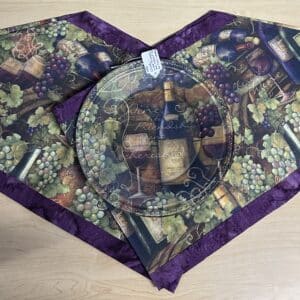 Wine... Like friends are meant to be cherished! Decoupage Plate, 10" Round Wine Party Table Runner