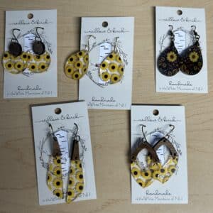 Willow and Birch Sunflower Earrings