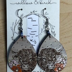 Willow And Birch Highland Cow Earrings