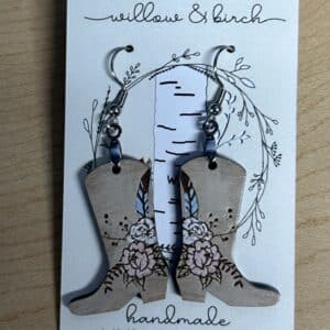 Willow and Birch Western Boot Earrings