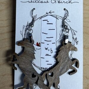 Willow and Birch Rearing Horse Earrings