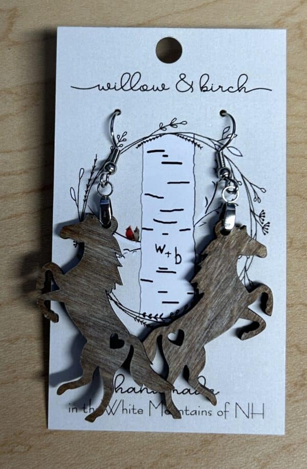 Willow and Birch Rearing Horse Earrings