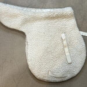 White Fleece Contoured English Saddle Pad