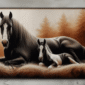mare foal cutting board