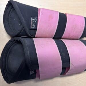 Shires Black with Pink Straps Brush Boots, Cob