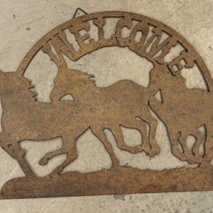 Metal Horse Welcome Sign