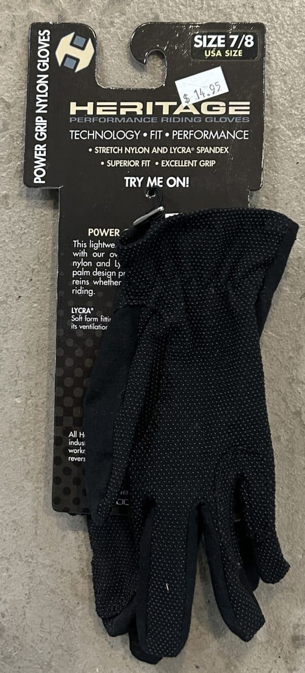 Heritage Power Grip Nylon Gloves, 7/8