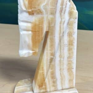 Vintage Carved Marble Horsehead Bookend