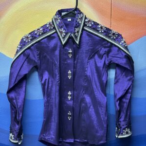 Blue Butterfly Show Apparel Flora Western Day Shirt, Youth Large