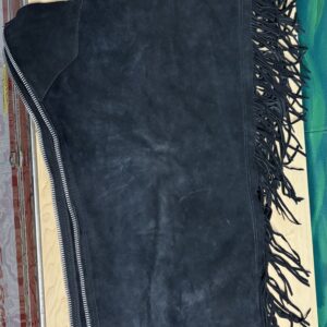 Black Western Chaps with Fringe, Youth Medium
