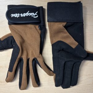 Finger Ten Riding Gloves Brown and Black, Youth Medium