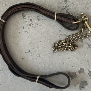 Flat Leather Leadline with Chain