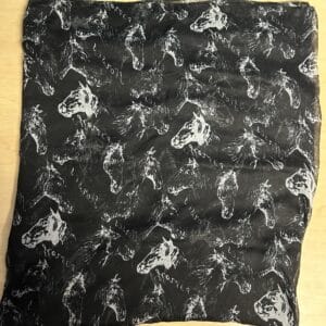 Horsehead Print Scarf, Black 