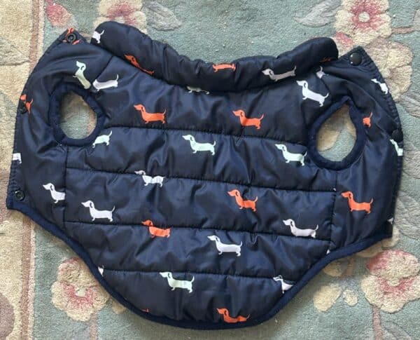 Dachshund Button Up Puffer Vest, Medium