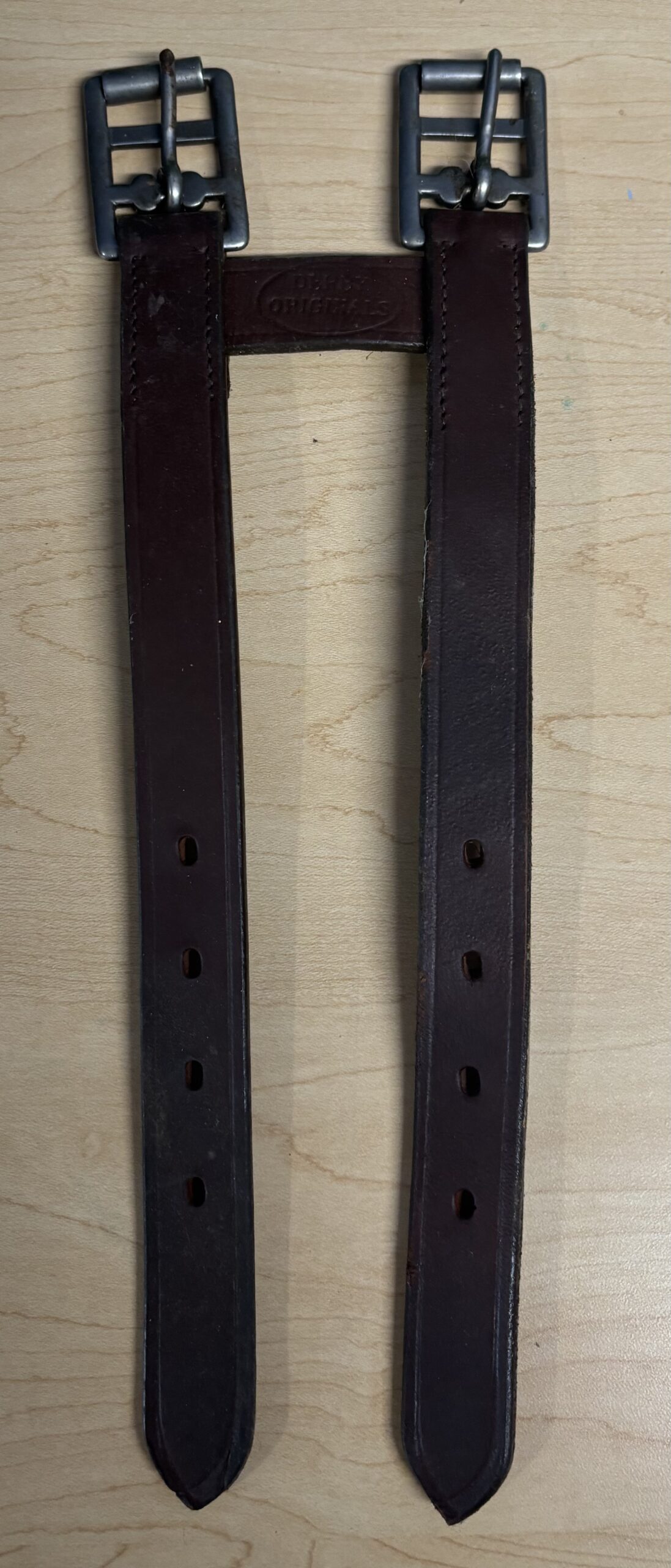Derby Originals Leather Girth Extender 1 Derby Originals leather girth extender chestnut color with elastic roller buckle ends