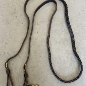 Western Braided Leather Reins, 7.5ft