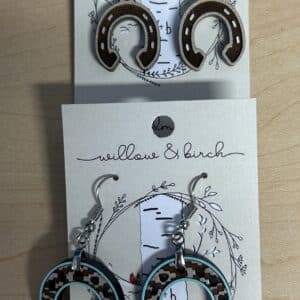 Willow and Birch Horseshoe Earrings