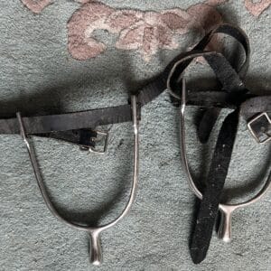 Round End English Spurs with Leather Straps