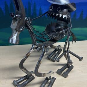 Sugarpost Gnome Be Gone Cowboy On Horse Welded Creative Metal Art Large