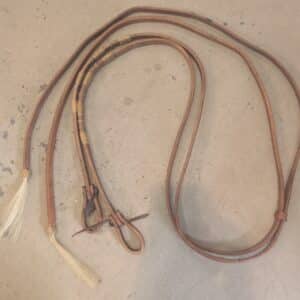 Leather Western Split Reins With Horsehair Tassels, 7.5ft