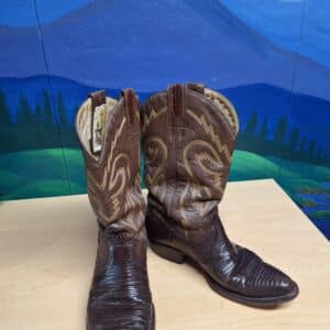 Montana Totem Embroidered Western Boots. Brown, 10D