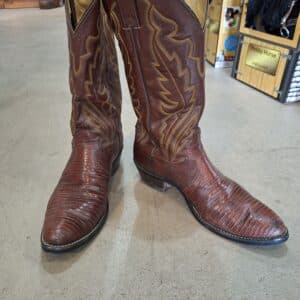 PANHANDLE SLIM COGNAC OSTRICH LEATHER ENGINEER WESTERN TRAIL BOSS BOOTS-10D