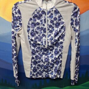FITS Sunshirt Long Sleeve Shirt in XS size with blue sunflower design