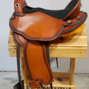 DP Saddlery Quantum Western Saddle S3 8549 with chestnut leather and nubuck black seat