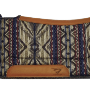 Diamond Wool Contoured Ranch Square Pad with contoured spine and distressed leather reinforcement
