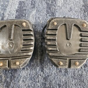 Scoot Boot Classic Pair With Studs on horse hoof