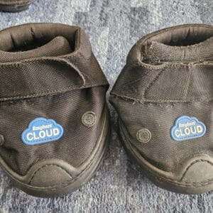 Easyboot Cloud therapeutic hoof boot pair size 5 with studs installed