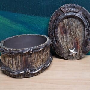 JT International Horseshoe and Barbwire Trinket Box