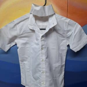 TuffRider Short-Sleeve Wrap Collar Equestrian Show Shirt, Child 10