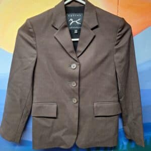 Equine Athletics Childrens Hunt Show Coat for child size 12 in olive herringbone pattern