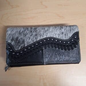 Trinity Ranch Hair-On Cowhide Saddle Shape Collection Wallet, by Montana West